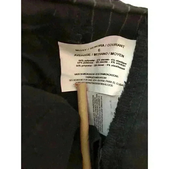 Gloria Vanderbilt The Perfect Fit Sz 6 Black With White Pinstripes Pants Viscose - Picture 6 of 6